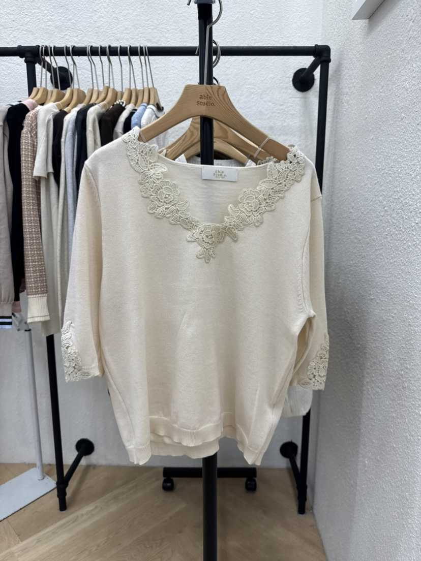 ABLESTUDIO東大門實拍女裝新品休閑時尚真品推薦針織衫蕾絲ABLESTUDIO針織衫
