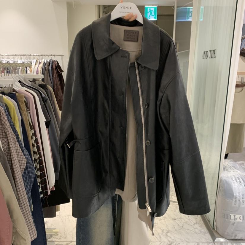 VENIR-A東大門實拍女裝新款熱賣休閑時尚人氣真品夾克皮革VENIR-A夾克