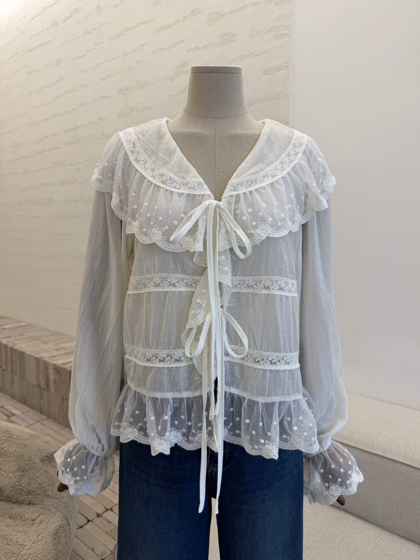 LAUNDRY韓國代購女士新品推薦時尚真品休閑襯衫蕾絲衫天鵝絨LAUNDRY襯衫/蕾絲衫