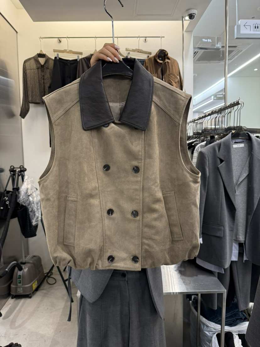 THE SIL東大門直郵女裝新款時尚真品職業熱賣休閑馬甲麂皮THE SIL/1 2ILLY馬甲