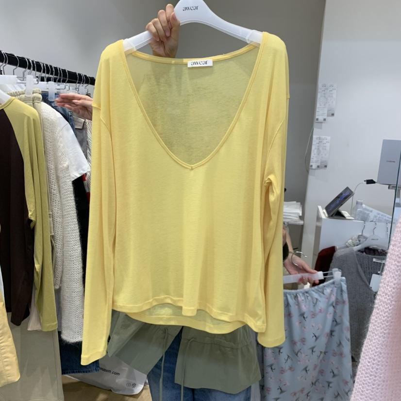 RUMIRU/AWEAR韓國代購女裝新款休閑時尚長袖T恤不含內搭awear/RUMIRU長袖T恤