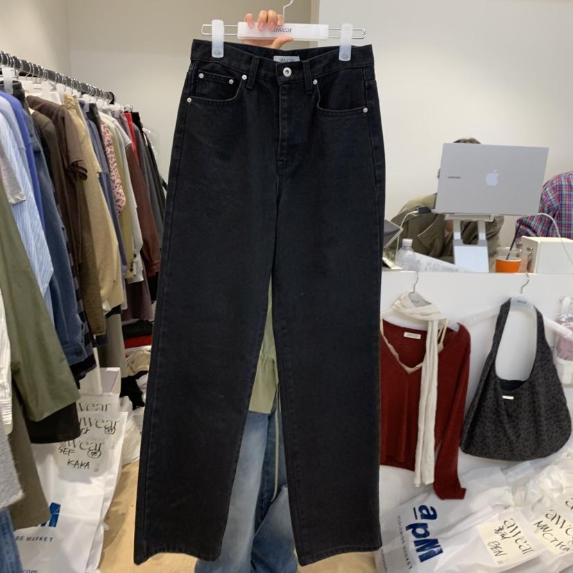 RUMIRU/AWEAR東大門代購女士新品熱賣推薦時尚牛仔褲黑色awear/RUMIRU牛仔褲