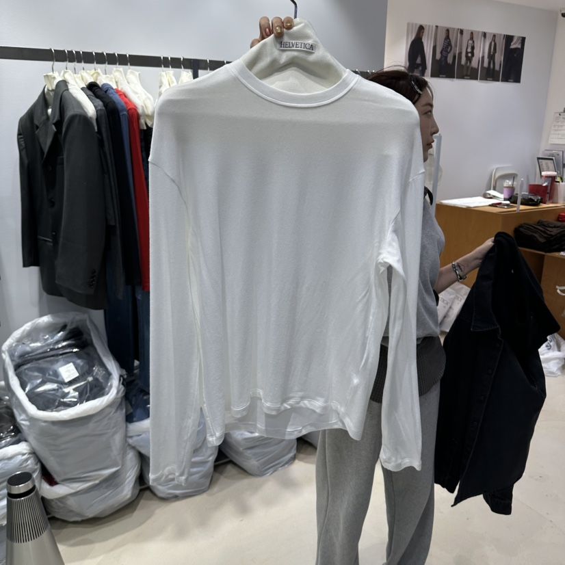 HELVETICA PLUS韓國代購女裝新品真品熱賣休閑長袖T恤天絲HELVETICA長袖T恤