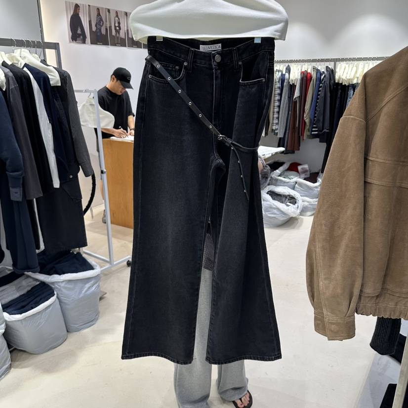 HELVETICA PLUS東大門代購女裝新品休閑牛仔褲不含腰帶黑色HELVETICA牛仔褲