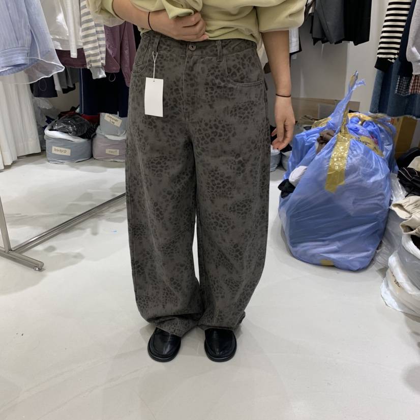 YUNBAL東大門實拍女裝新款推薦熱賣真品休閑人氣休閑褲豹紋YUNBAL休閑褲