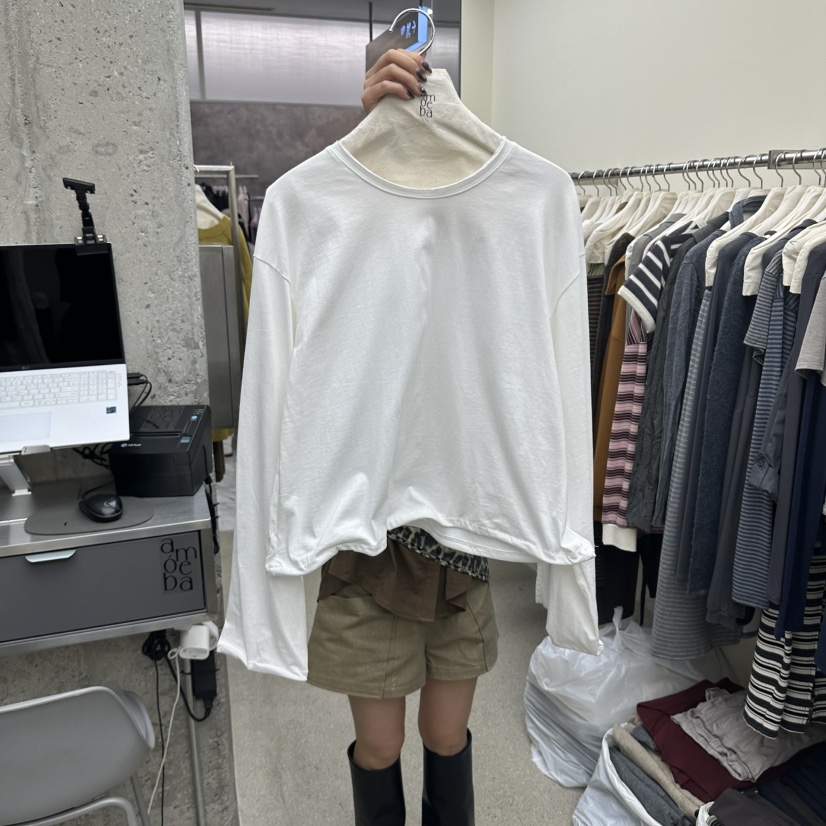 AMOEBA韓國直郵女裝新款時尚真品人氣休閑推薦熱賣長袖T恤AMOEBA長袖T恤