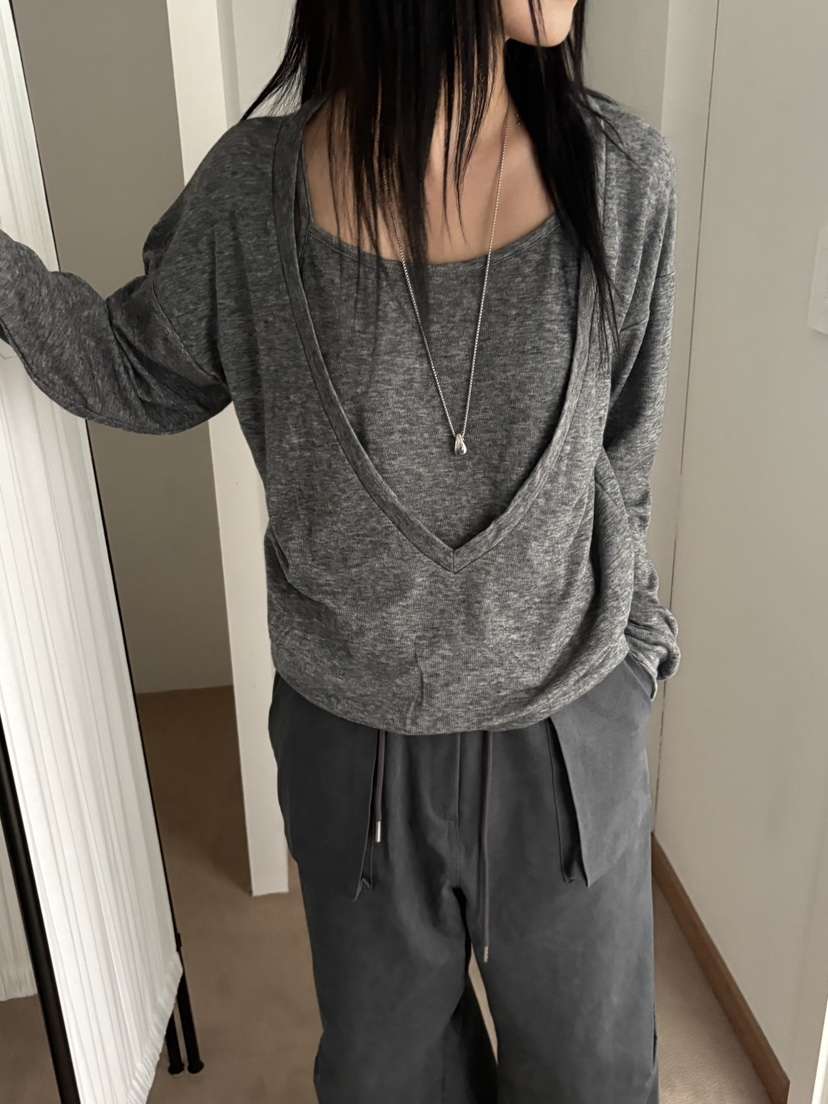 Verbena東大門代購女士新品休閑人氣推薦時尚套裝羊毛深VVerbena套裝