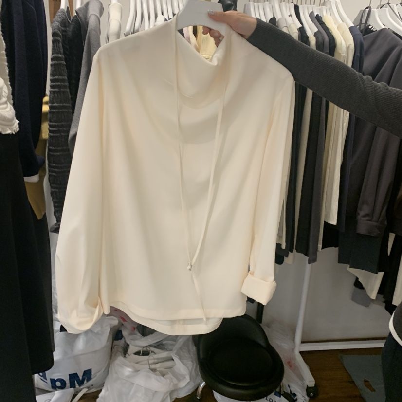UNDERSTANDING韓國代購女裝新品真品休閑襯衫蕾絲衫含繩腰帶UNDERSTANDING襯衫/蕾絲衫
