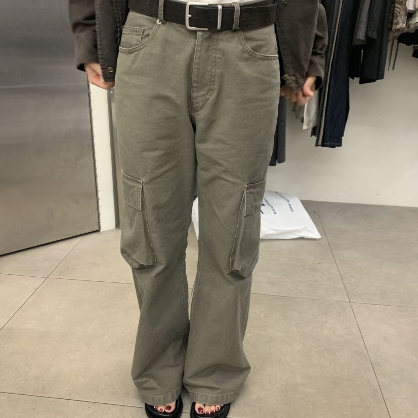 PORTS MOSS韓國直郵女裝新品休閑時尚推薦休閑褲口袋水洗PORTS_MOSS休閑褲