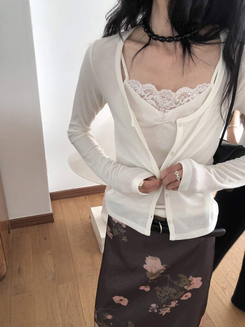 LE BUTTER韓國代購女裝新品熱賣推薦真品休閑套裝開衫羅紋LE BUTTER套裝