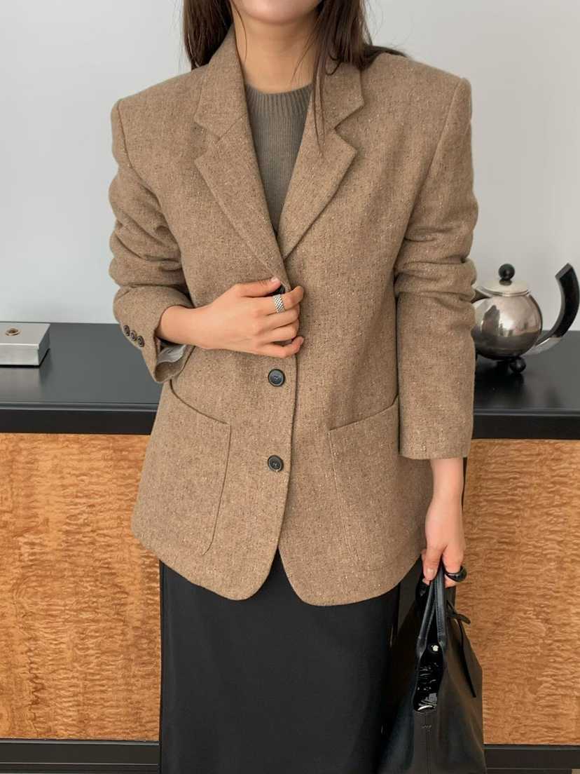BINUS韓國直郵女裝新款推薦休閑時尚熱賣人氣西裝西服羊毛BINUS西裝/西服