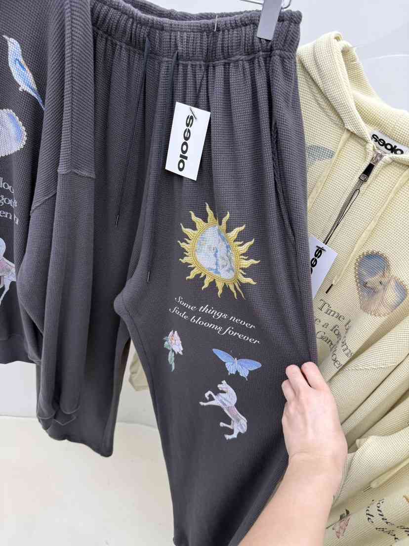 SEOLO東大門實拍女士新品人氣休閑推薦真品休閑褲華夫格復古Seolo seoul休閑褲