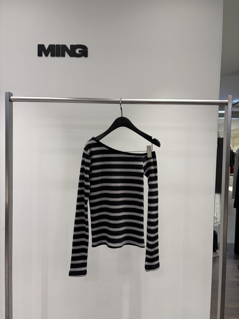 MING/MENG東大門實拍女裝新品人氣時尚推薦長袖T恤黑色翻領MING/MENG長袖T恤