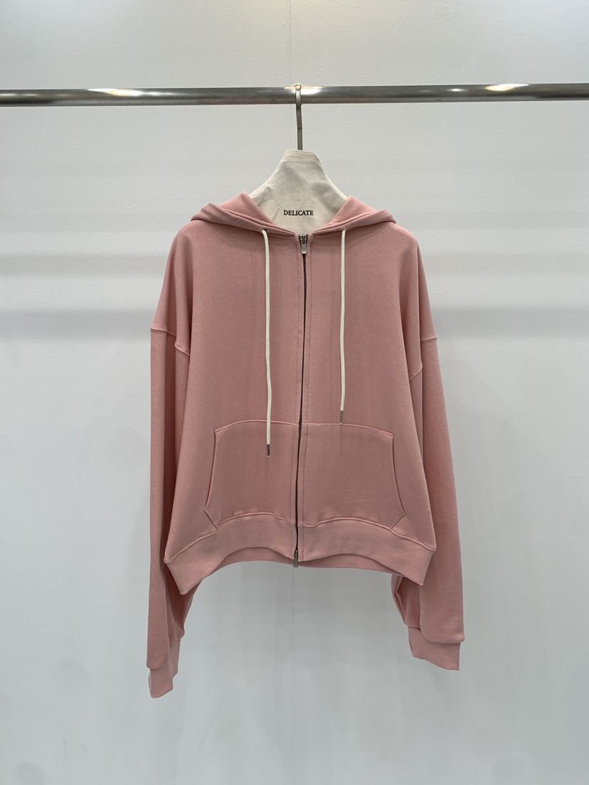 DELICATE韓國直郵女士新品推薦真品時尚人氣衛衣拉鏈連帽衫DELICATE衛衣