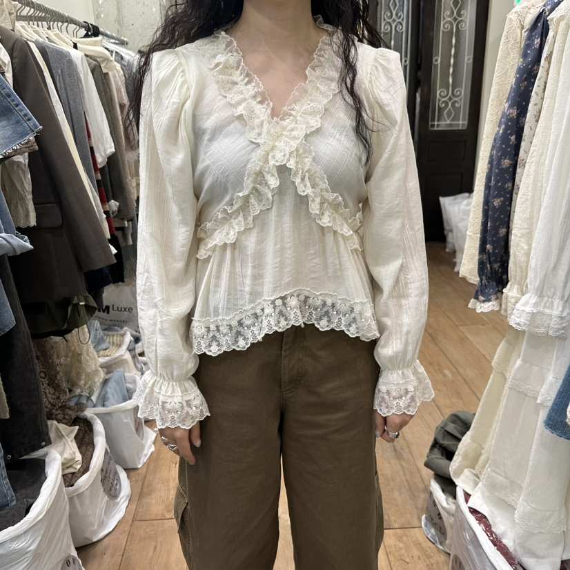 BY FLOW韓國代購女裝新款熱賣人氣時尚休閑真品襯衫蕾絲衫BY FLOW襯衫/蕾絲衫