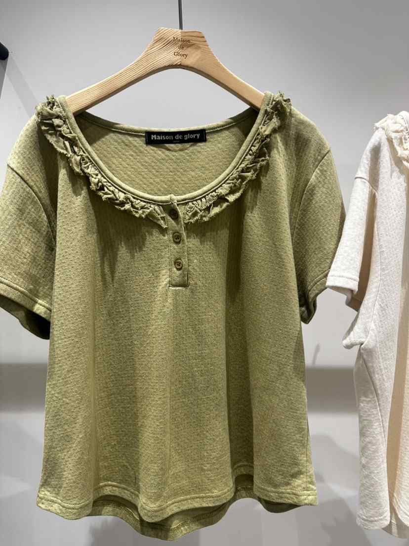 MAISONDEGLORY韓國直郵女裝新品休閑熱賣時尚人氣推薦T恤U領MAISONDEGLORYT恤