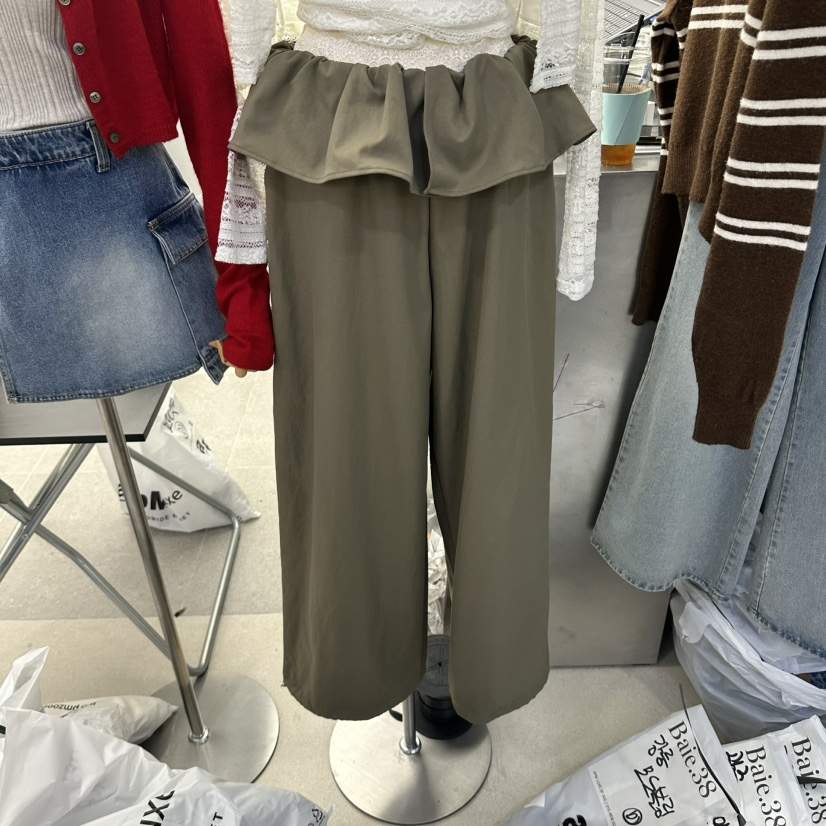 BAIE.38東大門代購女士新品推薦時尚人氣真品休閑褲褶邊BAIE.38休閑褲