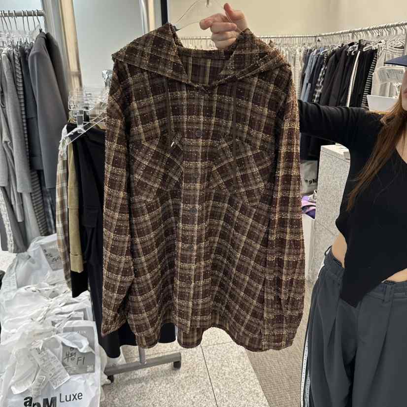 VIRKIN東大門直郵女士新品人氣真品時尚休閑襯衫蕾絲衫格子VIRKIN襯衫/蕾絲衫