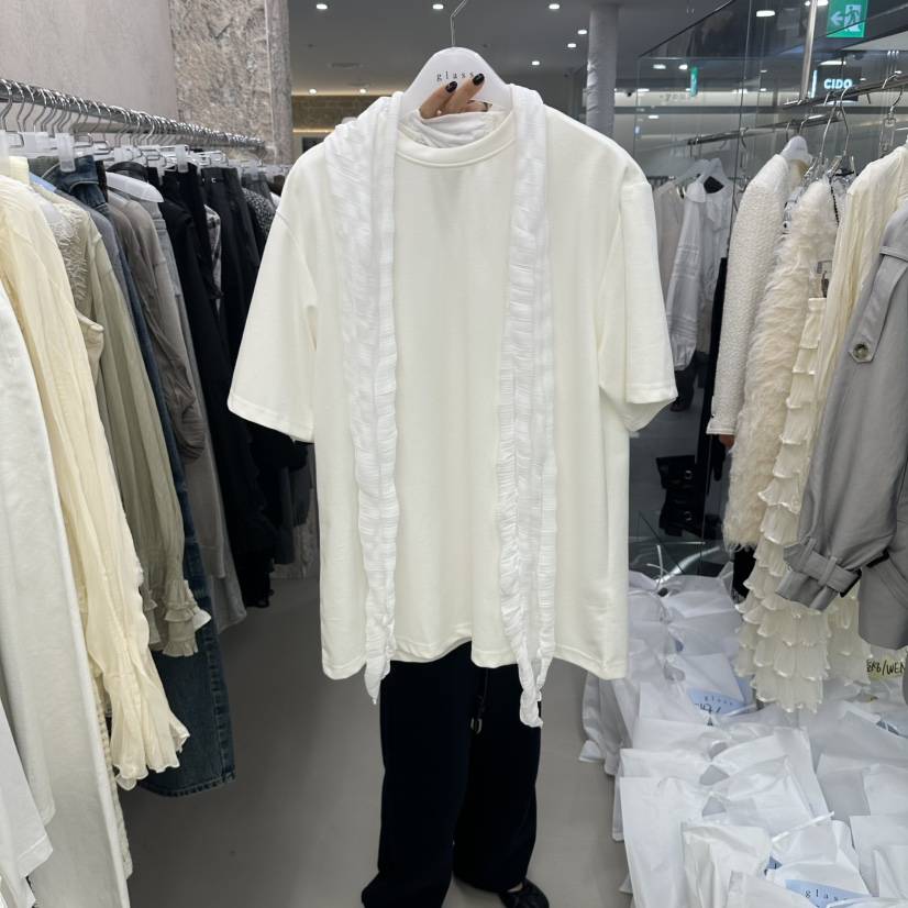 GLASS東大門代購女裝新品人氣推薦休閑熱賣真品時尚T恤圍巾GLASST恤