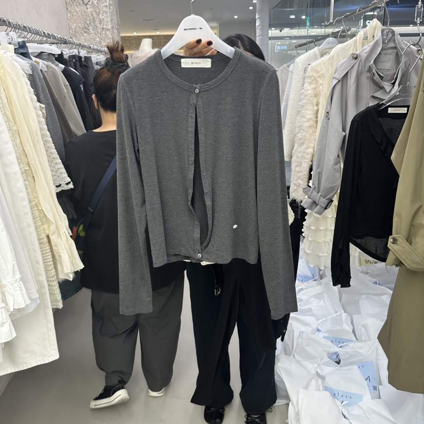 GLASS東大門直郵女士新款真品時尚人氣熱賣長袖T恤珍珠開衫GLASS長袖T恤
