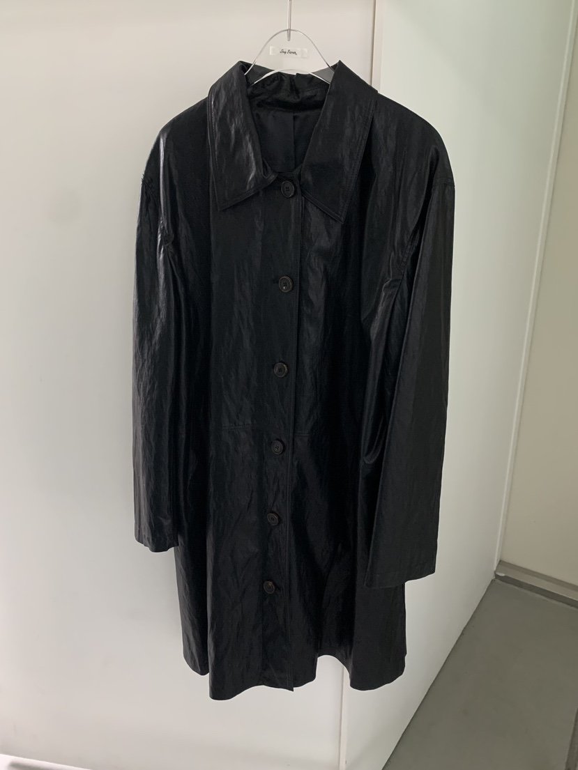 SHOP POSTER韓國直郵女士新品熱賣推薦真品長款風衣皮革SHOP POSTER長款風衣