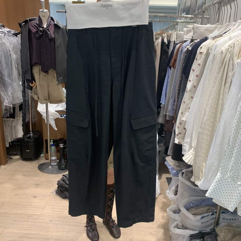 FLAT OGI韓國代購女裝新品時尚熱賣真品人氣推薦休閑褲口袋FLat OGI休閑褲