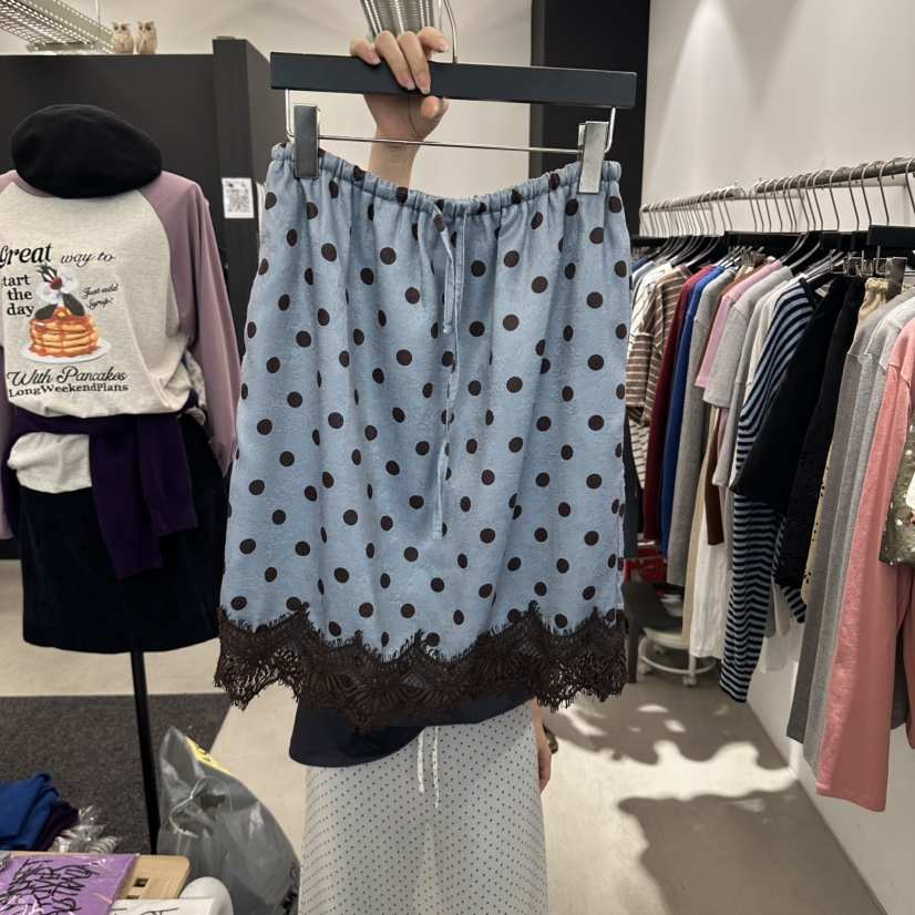 A.CES韓國直郵女裝新品人氣熱賣推薦休閑時尚短裙圓點緞A.CES短裙