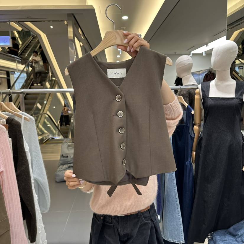 XPARTY韓國代購女裝新品推薦人氣真品休閑熱賣時尚馬甲XPARTY馬甲