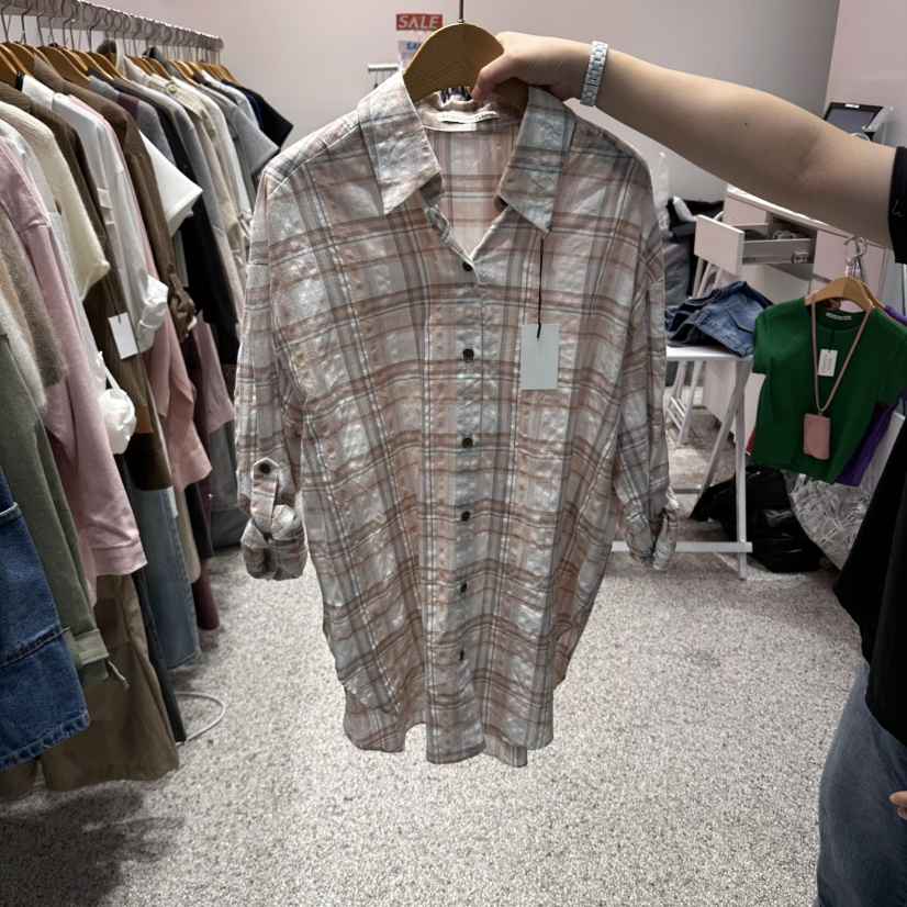 ATPZ東大門直郵女士新品休閑時尚人氣熱賣襯衫蕾絲衫格紋ATTENTION PLEAES襯衫/蕾絲衫