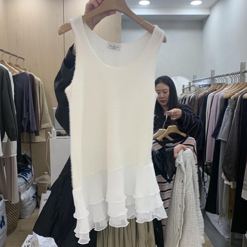 VILLABUTTON韓國直郵女裝新品推薦真品時尚熱賣吊帶背心蓬松VILLA BUTTON吊帶/背心