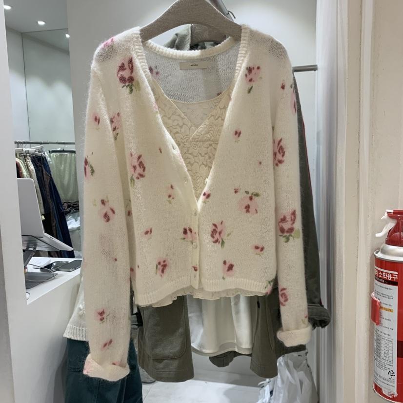 ASOME東大門實拍女裝新品人氣推薦熱賣時尚開衫馬海毛印花A.SOME開衫