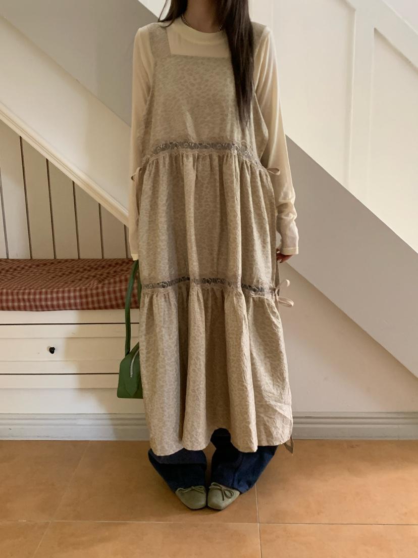 MAISONDEGLORY韓國代購女裝新品真品連衣裙不含內搭豹紋蕾絲MAISONDEGLORY連衣裙