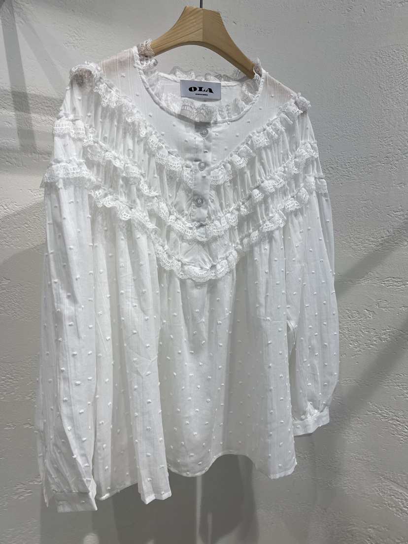 OLA東大門代購女士新款熱賣時尚真品人氣推薦襯衫蕾絲衫褶皺mellor/OLA襯衫/蕾絲衫