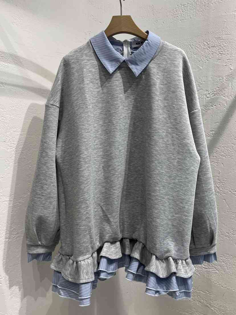 OLA東大門直郵女裝新品人氣時尚休閑真品推薦熱賣衛衣褶皺mellor/OLA衛衣