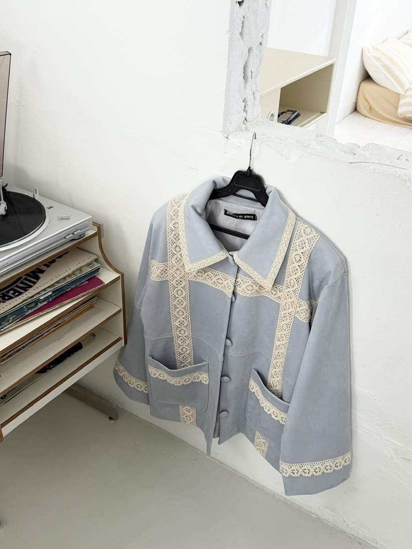 MAISONDEGLORY東大門實拍女士新品休閑時尚真品人氣夾克麂皮MAISONDEGLORY夾克