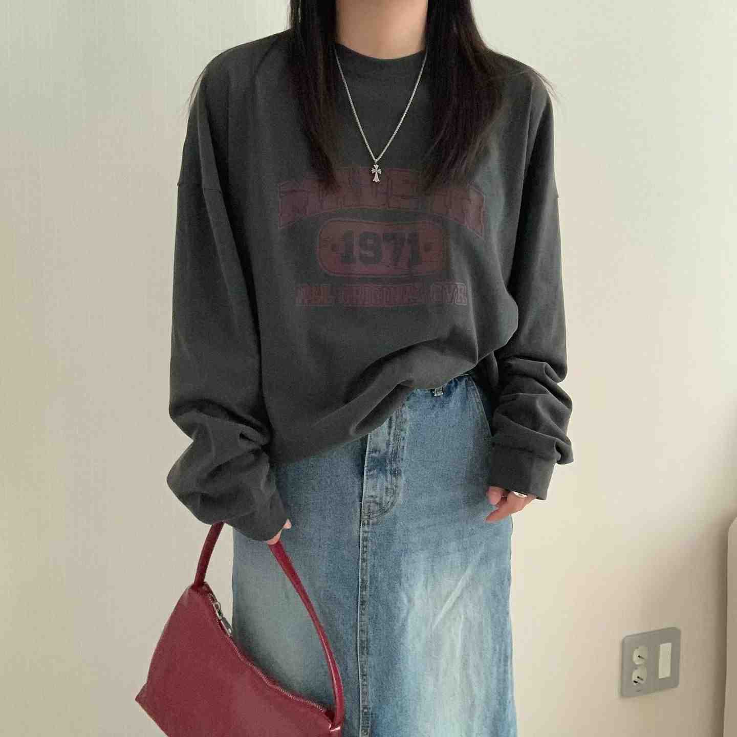 HELLO JINI東大門實拍女士新品推薦時尚休閑真品長袖T恤HELLO JINI長袖T恤
