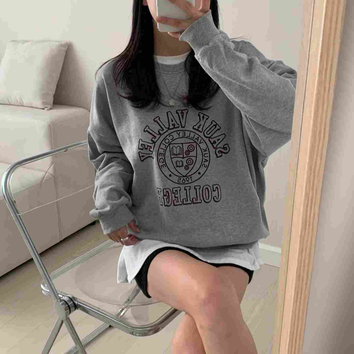 HELLO JINI韓國代購女士新款熱賣休閑時尚衛衣不含內搭運動HELLO JINI衛衣