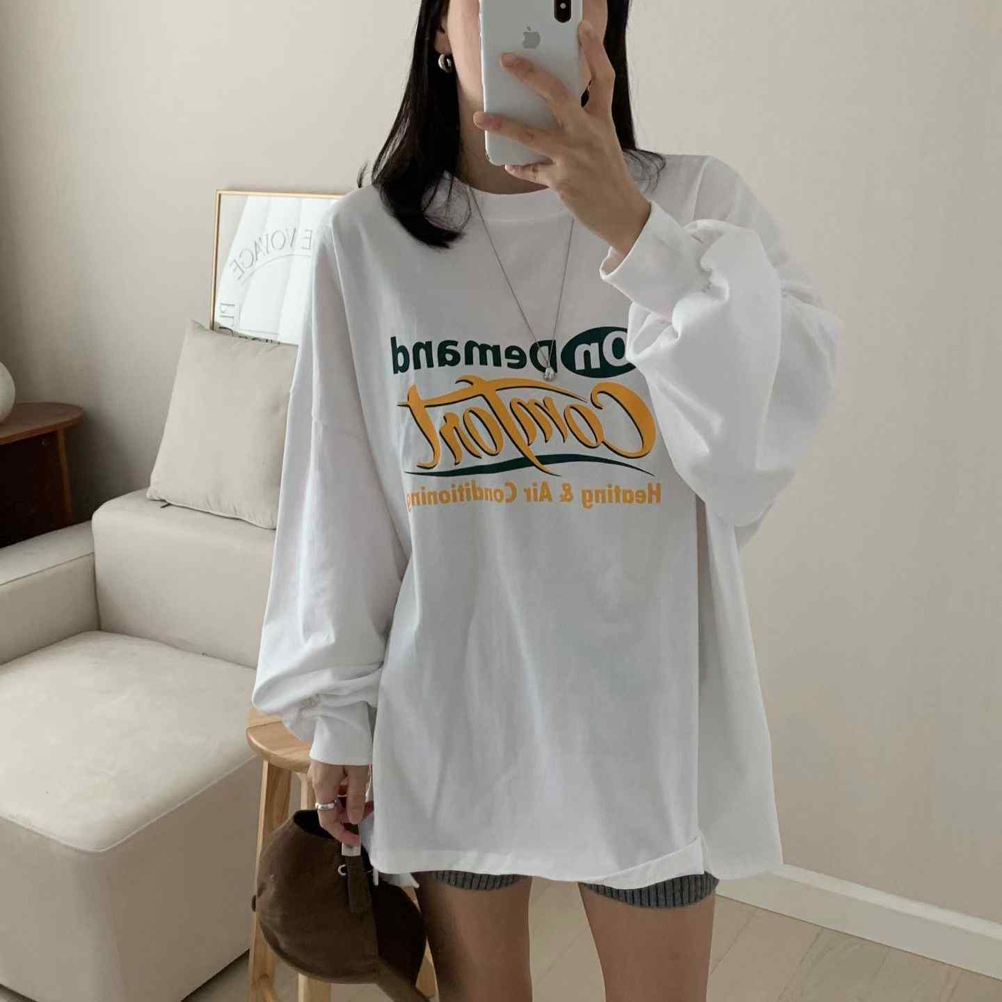 HELLO JINI東大門實拍女裝新品休閑真品時尚人氣長袖T恤HELLO JINI長袖T恤