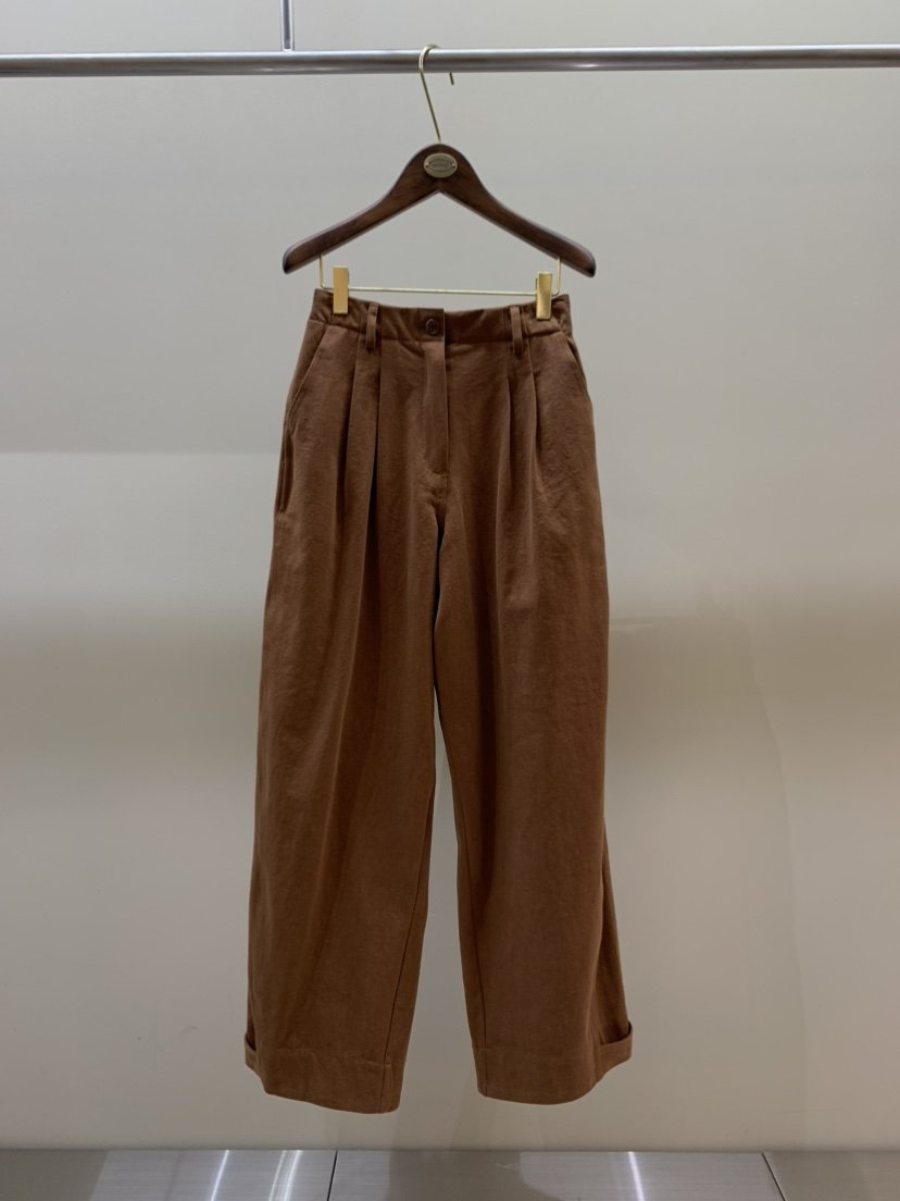 CAMEL-P韓國直郵女士新品熱賣休閑褲棉質褶裥雙層Came_l 家休閑褲