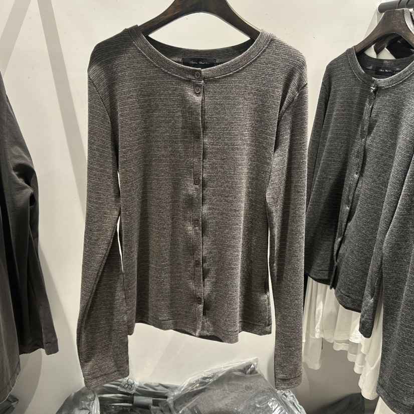 JANE BIRKIN東大門代購女裝新款時尚休閑長袖T恤開衫條紋JANE BIRKIN設計師品牌長袖T恤
