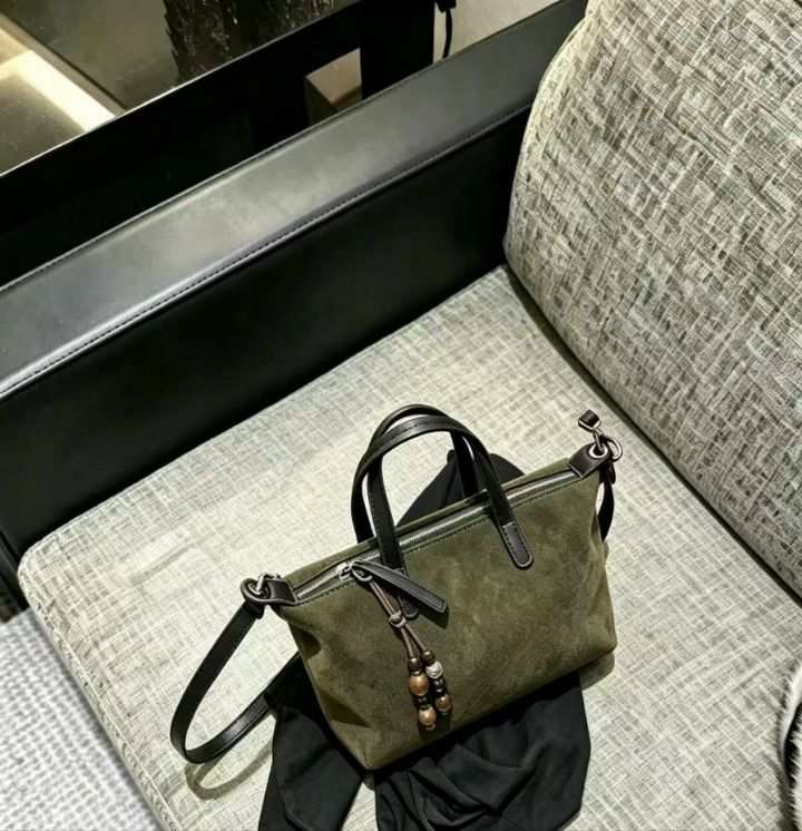 TROUVAILLE東大門實拍女裝新品休閑熱賣手提包絨面革牛皮TROUVAILLE手提包