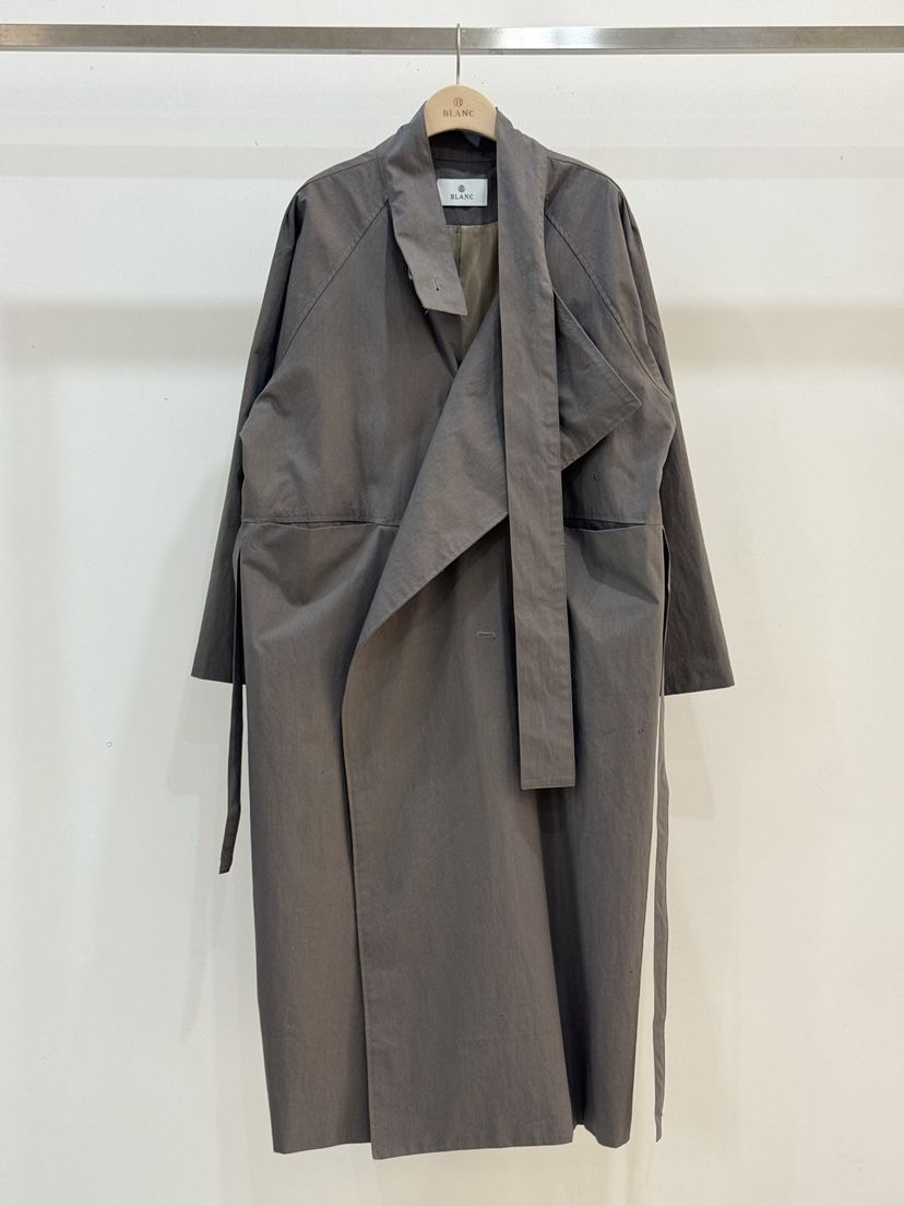 BLANC-A韓國直郵女士新品熱賣休閑人氣真品長款風衣含腰帶BLANC-A長款風衣