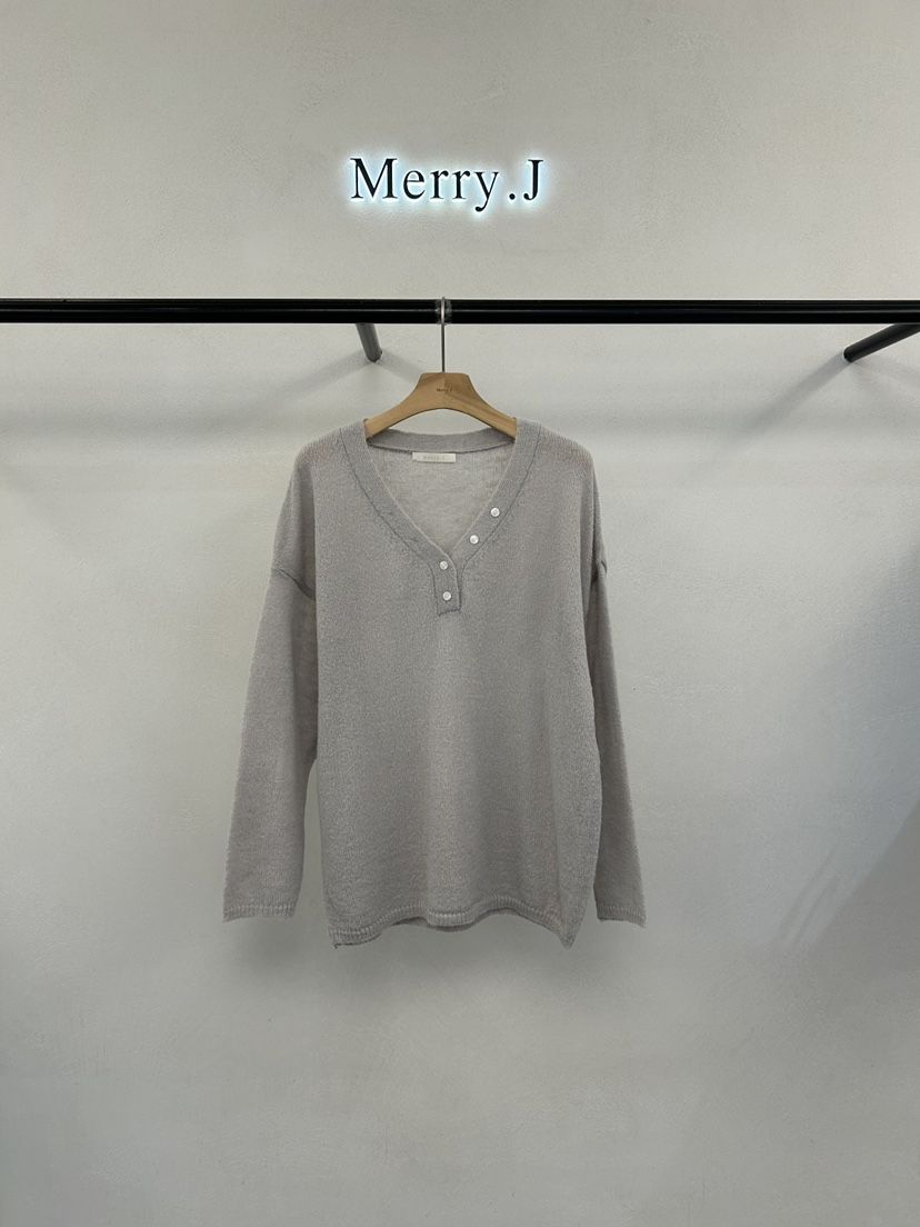 MERRY-J韓國代購女裝新款熱賣推薦真品休閑人氣針織衫紐扣MERRY-J針織衫