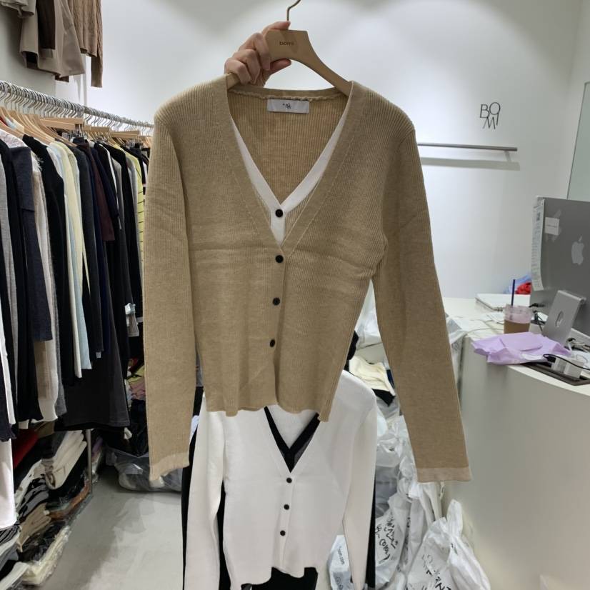 BY BOMI東大門實拍女裝新品休閑真品熱賣開衫假兩件雙層BY BOMI開衫