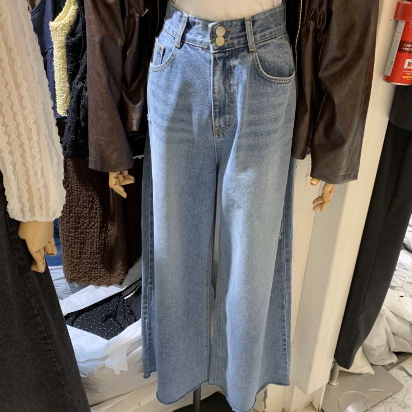 OZ韓國代購女裝新品真品推薦休閑人氣熱賣時尚牛仔褲雙按鈕OZ.ounce牛仔褲