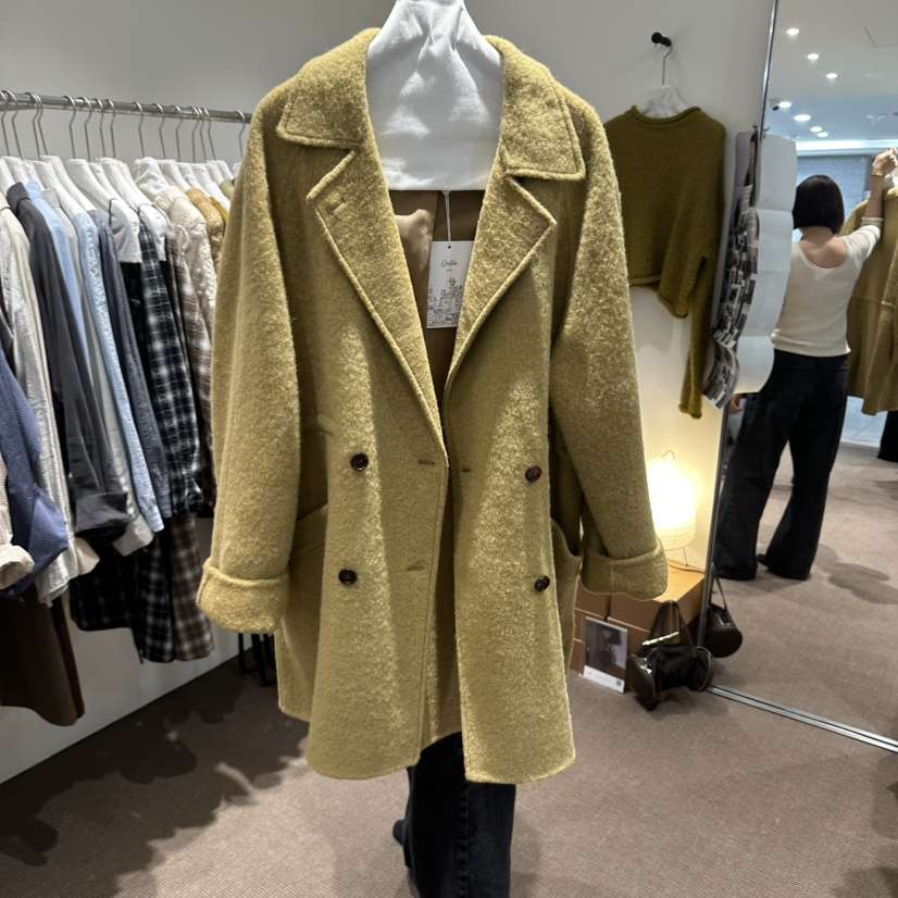 OVERTAKE東大門代購女士新品時尚熱賣休閑人氣中長款大衣OVERTAKE中長款大衣