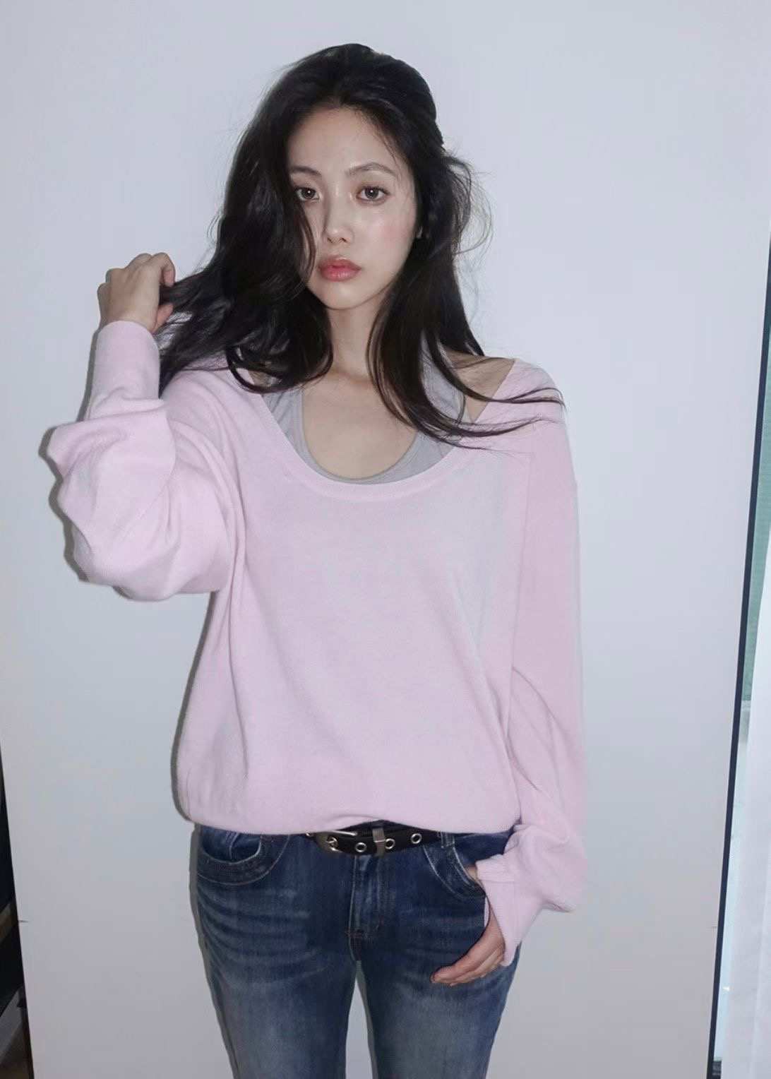 OVERNUE韓國代購女士新款休閑人氣真品針織衫不含內搭U領OVERNUE針織衫