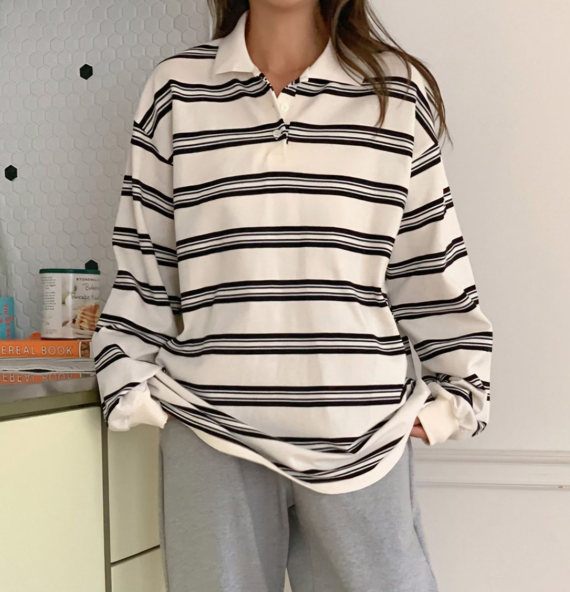 P.SHOP韓國代購女裝新品人氣真品推薦休閑熱賣時尚長袖T恤P.SHOP長袖T恤