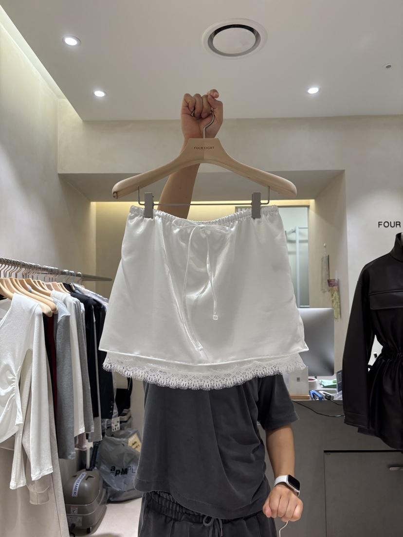 FOUREIGHT韓國代購女士新品真品休閑時尚推薦人氣熱賣短裙緞FOUR EIGHT短裙