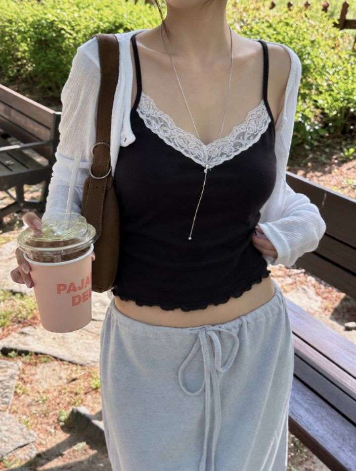 HEY/TO SEWING韓國直郵女士新款人氣熱賣吊帶背心蕾絲無袖BY HEY/TO SEWING吊帶/背心